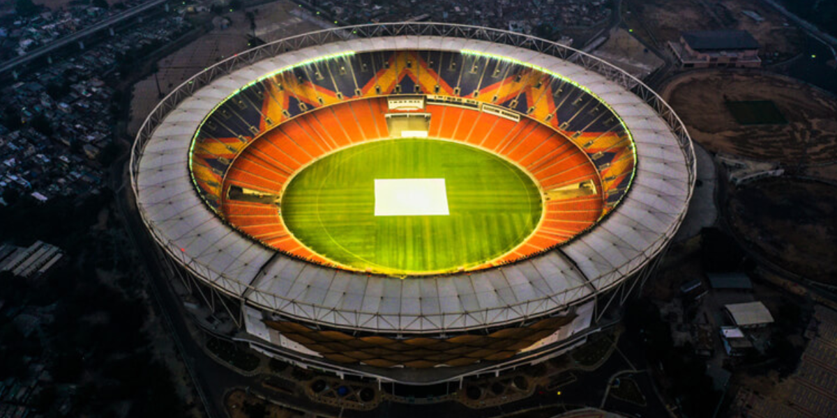 An areal view of Narendra Modi Stadium which will host the ICC Men's Cricket World Cup final