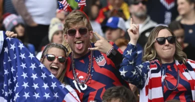 Fans of US Women's Soccer Team In The Stands For 2023 FIFA Women's World Cup Match