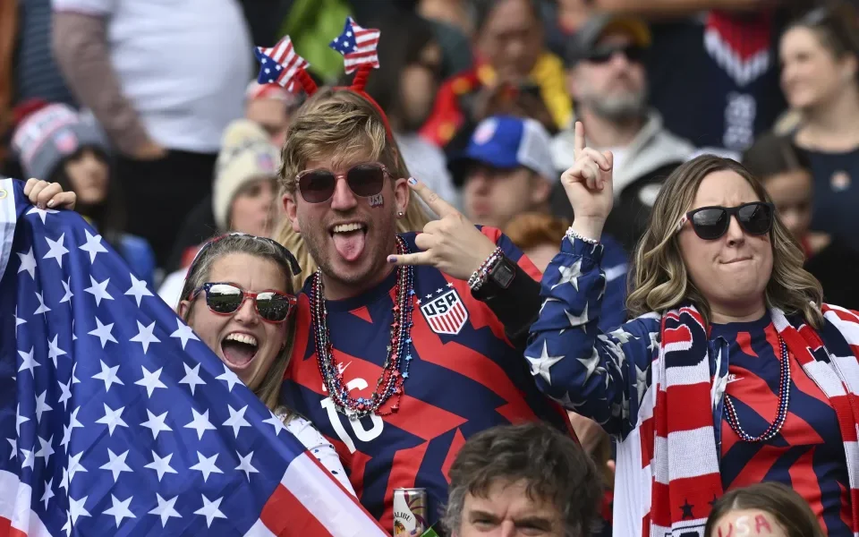 Fans of US Women's Soccer Team In The Stands For 2023 FIFA Women's World Cup Match